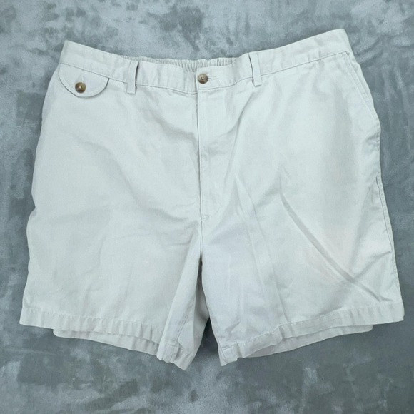 Other - Mens Khaki‎ Chino Shorts Beige Elastic Back Waist Cotton Blend Size 42